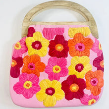 Load image into Gallery viewer, Embroidered Flower Clutch (two colors)
