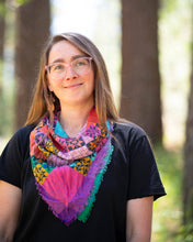 Load image into Gallery viewer, Autumn on the Plains Patchwork - Pure Silk Bandana Scarf
