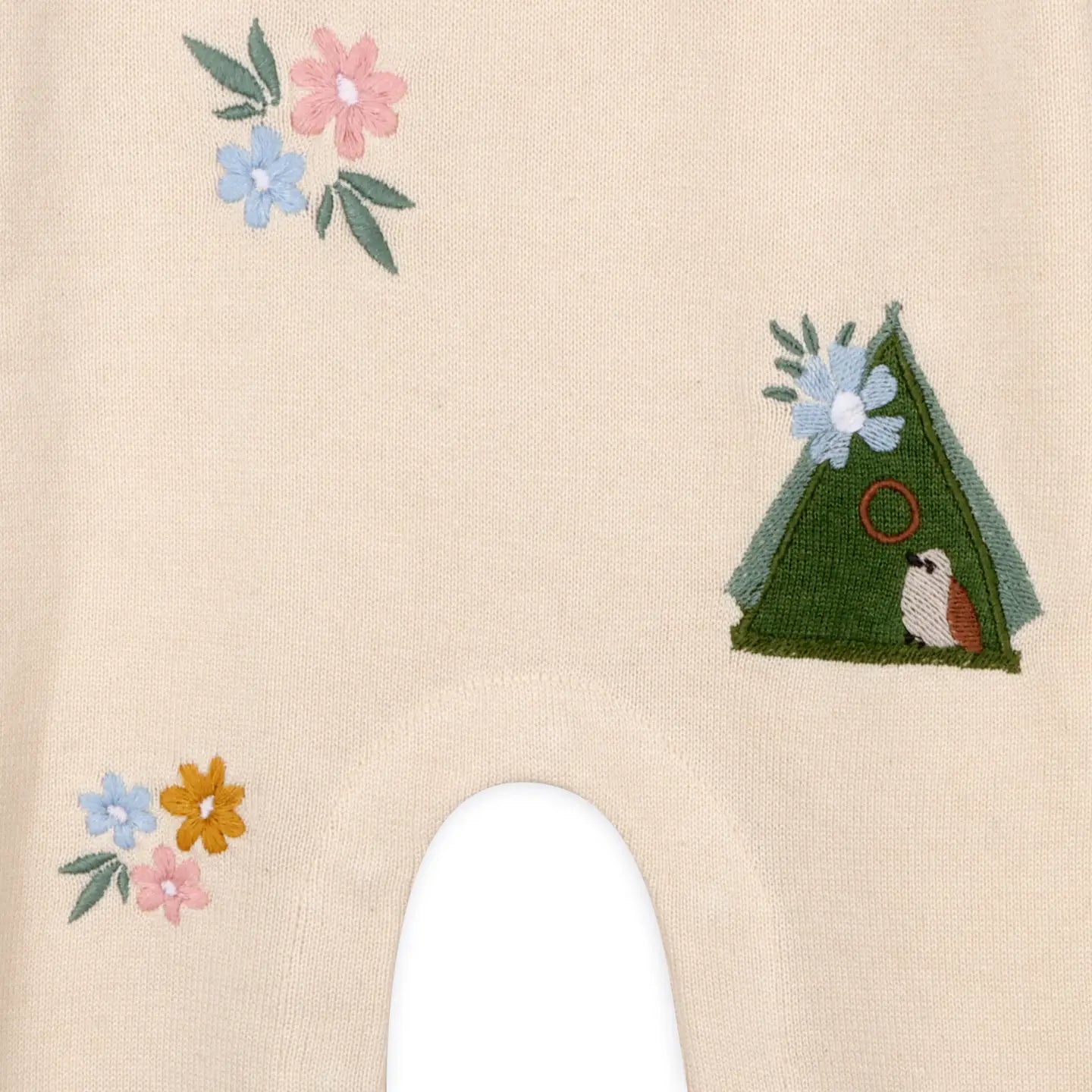 Organic Bird & Floral Embroidered Jumpsuit