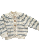 Load image into Gallery viewer, Rib Knit Stripe Cardigan - Bowie Grey
