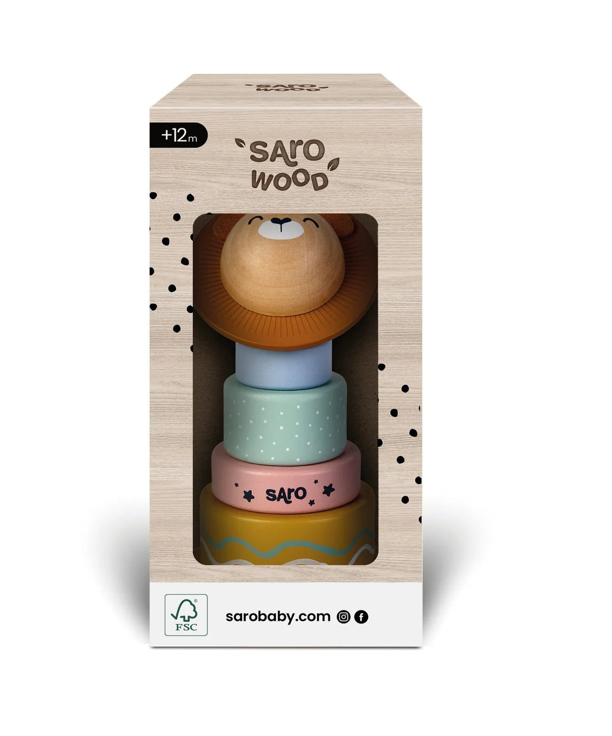 Wooden Stacking Lion