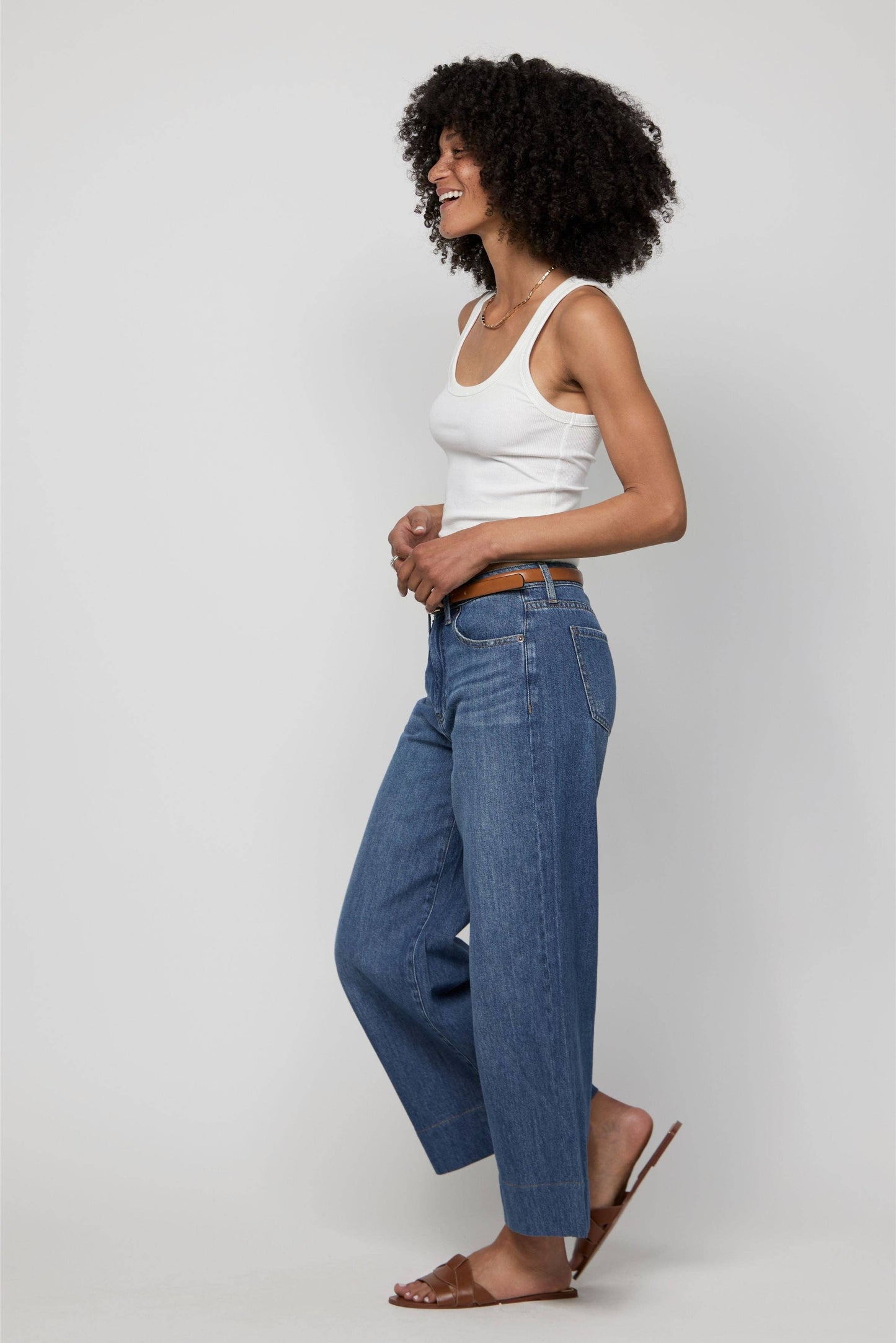 Dakota High Rise Super Wide Crop, Traditional Vintage Worn
