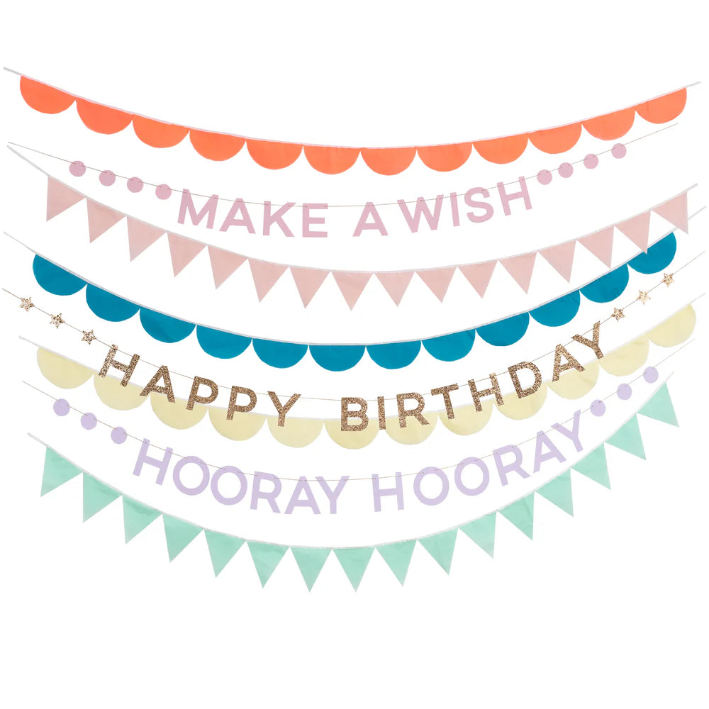 Rainbow Birthday Garland Set