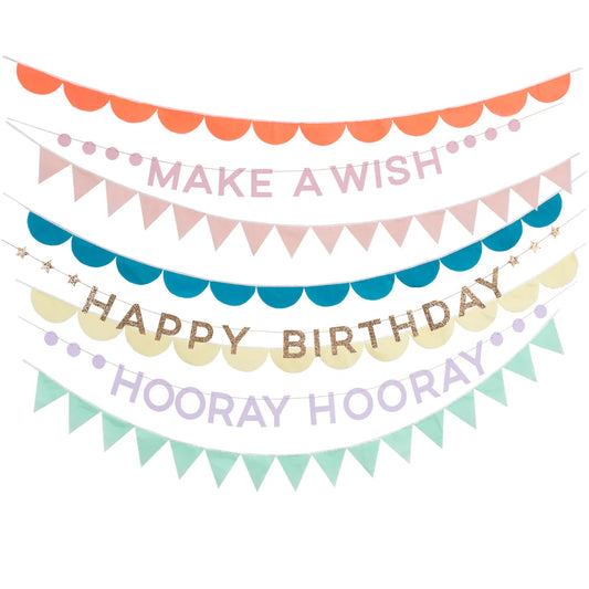 Rainbow Birthday Garland Set