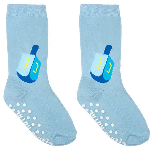 3D Packaged Crew Socks - Kids - Hanukkah - Dreidel - Blue