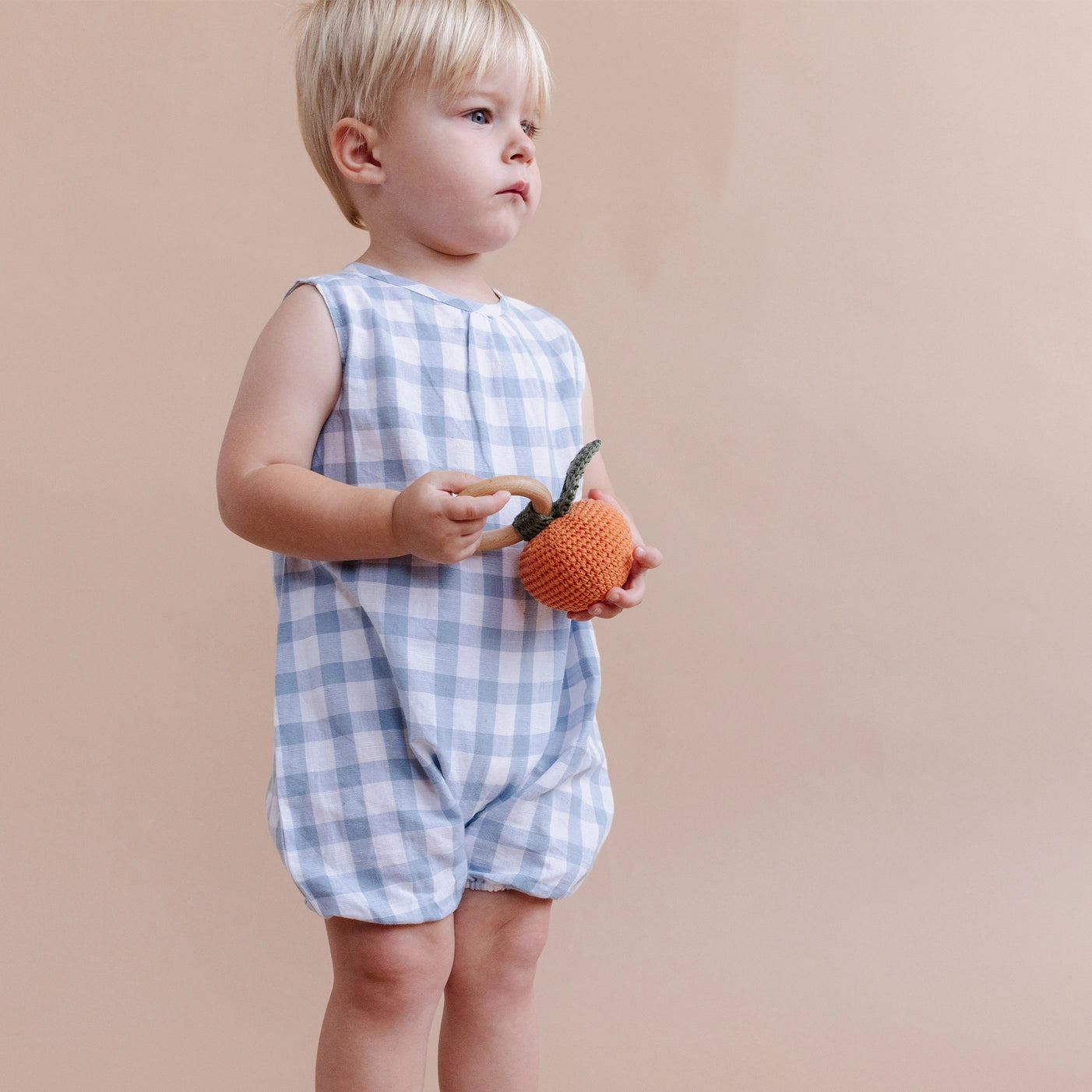 Teether Orange Cotton Crochet Rattle