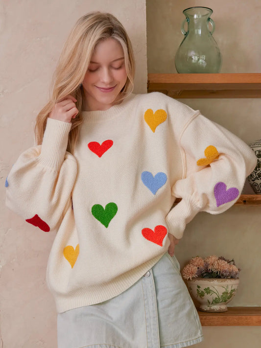 Heart Shaped Patterns Sweater