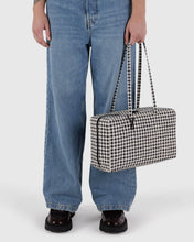 Load image into Gallery viewer, Medium Nylon Bowler Bag - Black &amp; White Gingham
