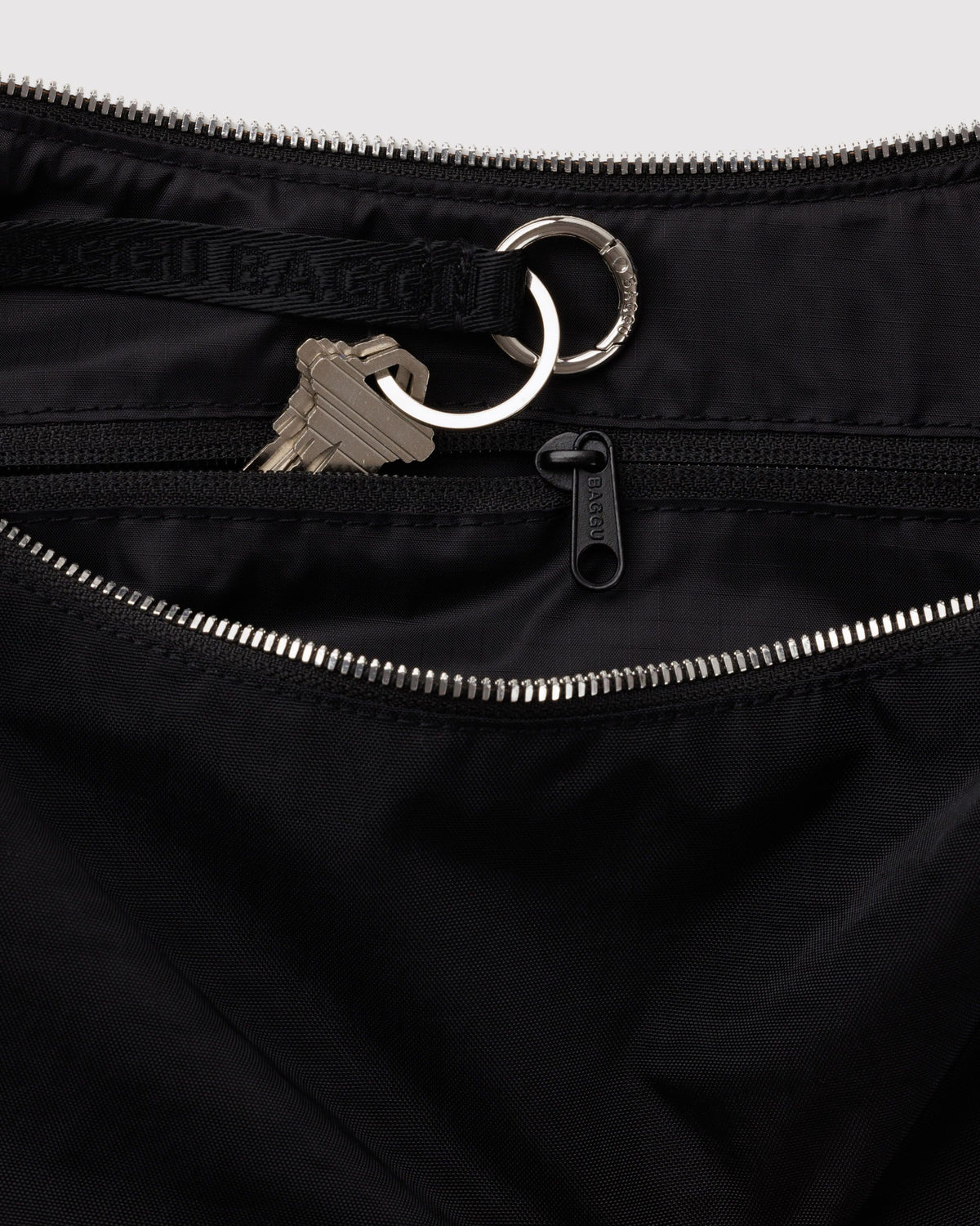 Medium Nylon Baggu Crescent Bag - Studs