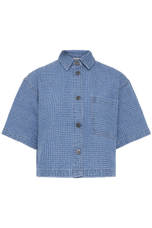 IhIsalia Short Sleeve Denim Button Up
