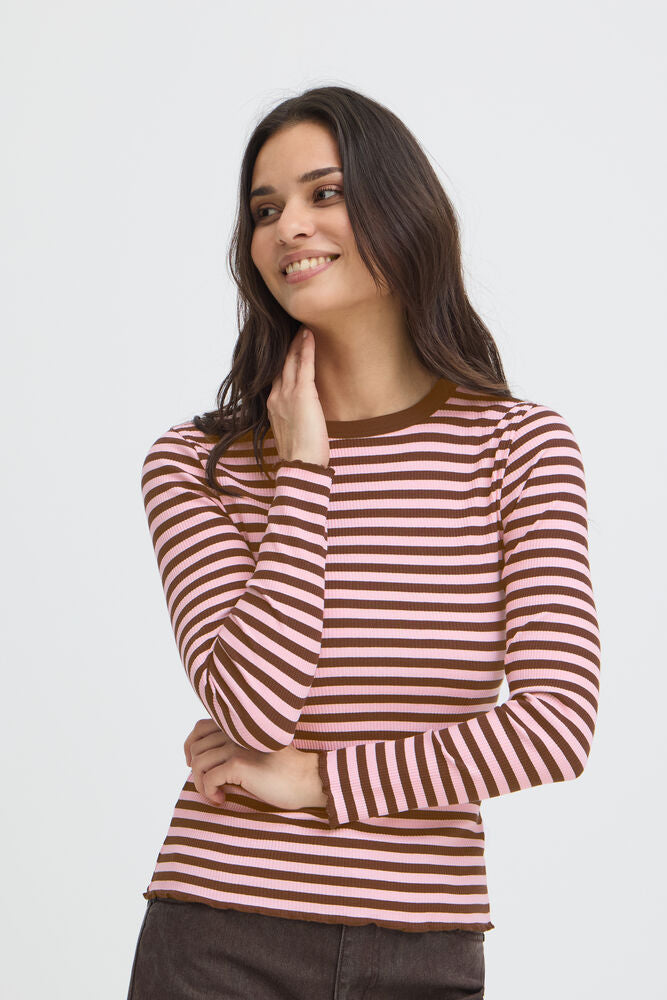 Bysinne Rib L/S Stripe Tee