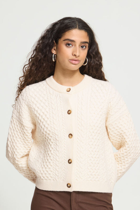 Ihdamina Cream Cardigan