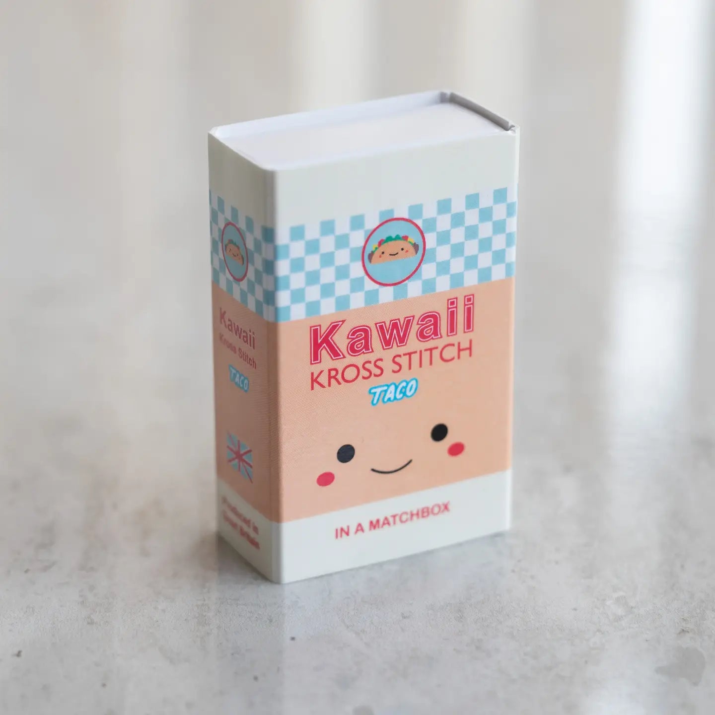 Kawaii Taco Mini Cross Stitch Kit in A Matchbox
