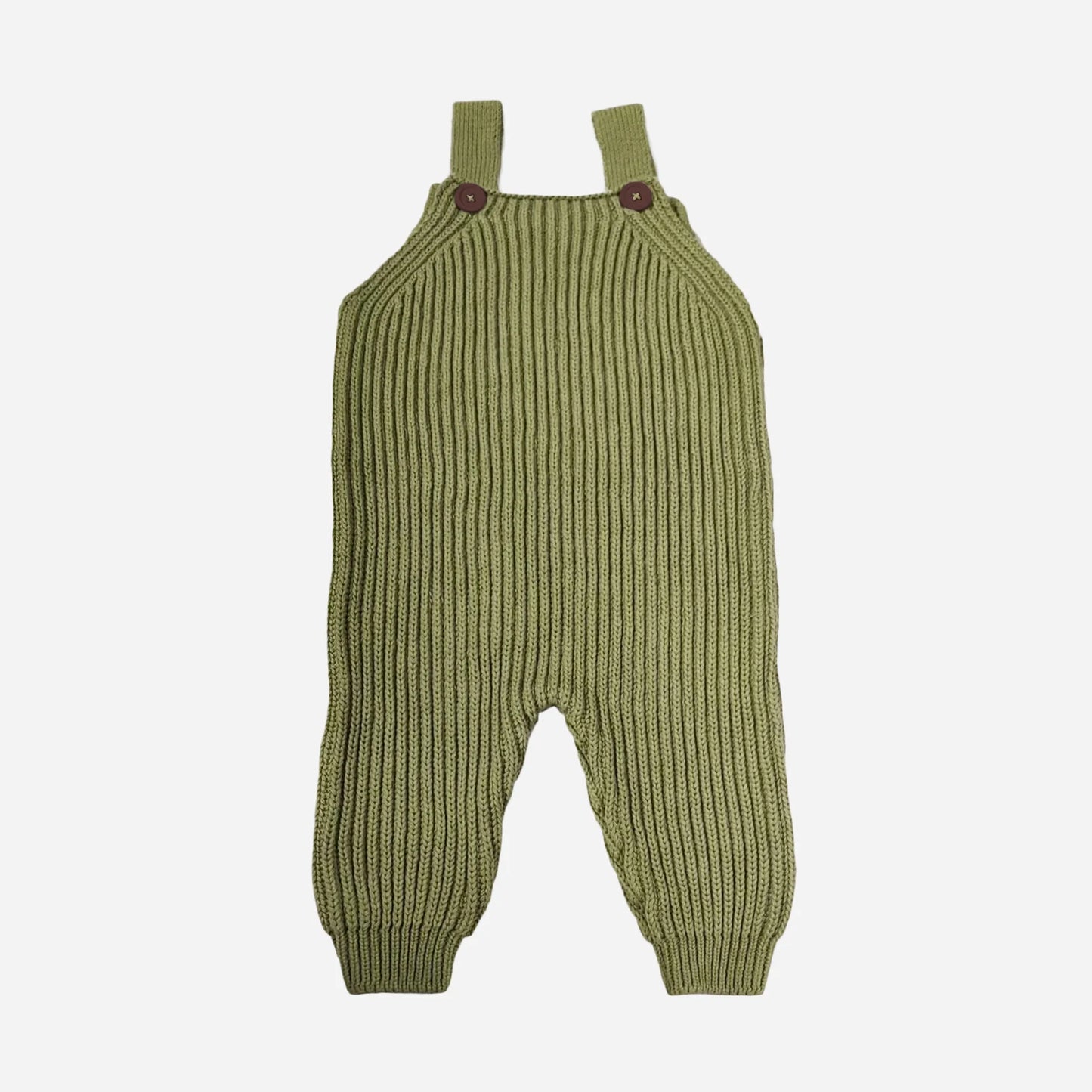 Cotton Brioche Overalls - Moss