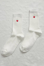 Load image into Gallery viewer, Embroidered Her Socks - Mercerized Combed Cotton Rib
