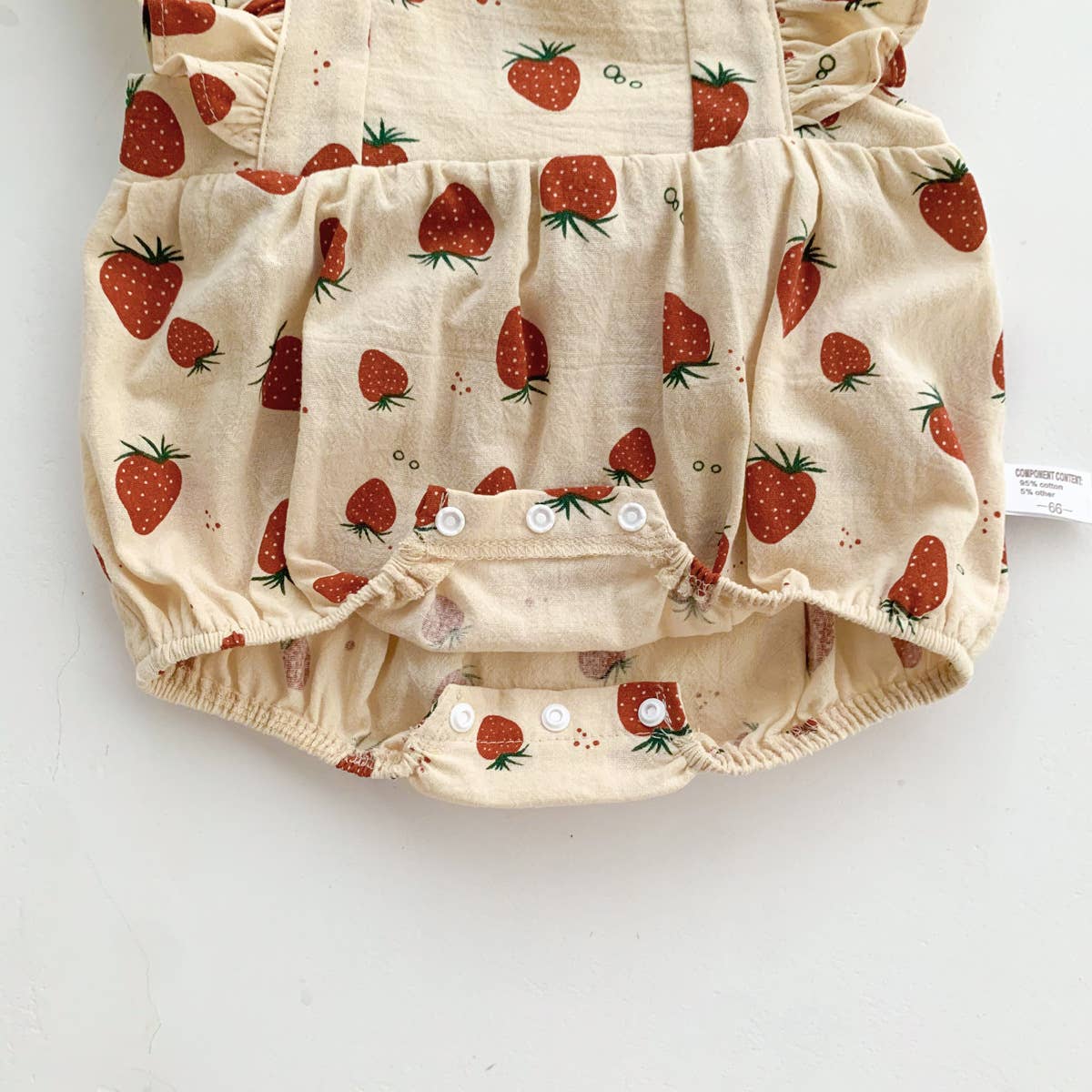 Strawberry Print Ruffle Romper