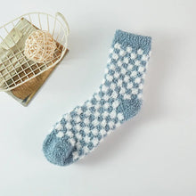 Load image into Gallery viewer, Checkerboard Pattern Fuzzy Winter Socks - Several Colors
