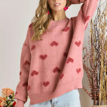 Load image into Gallery viewer, Lovely Heart Sweater - Pink/Red
