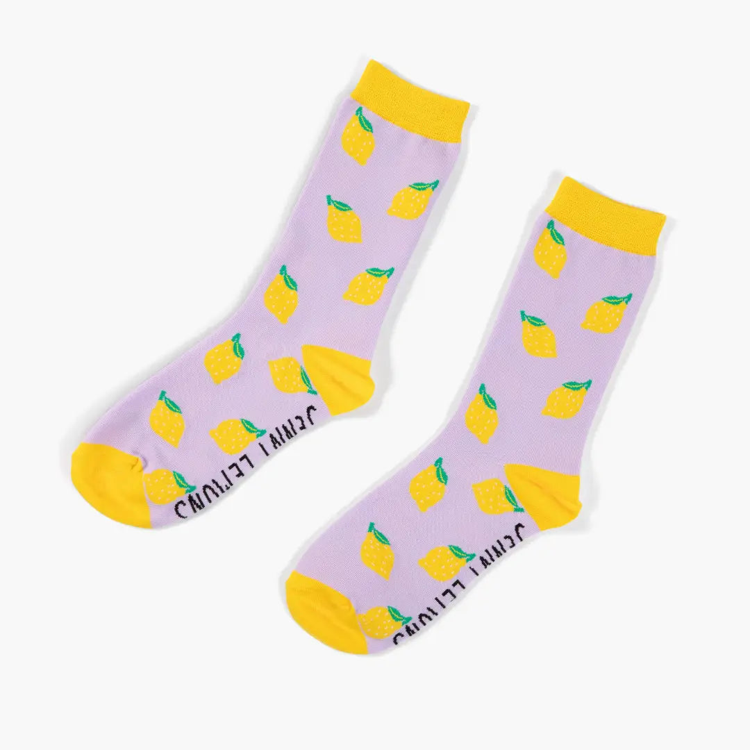 Lavender Lemon Crew Socks