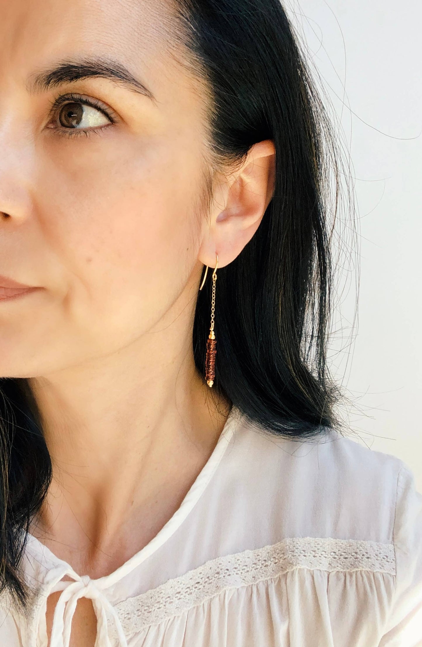 Garnet Wheel Dangle Earrings | Garnet Earrings