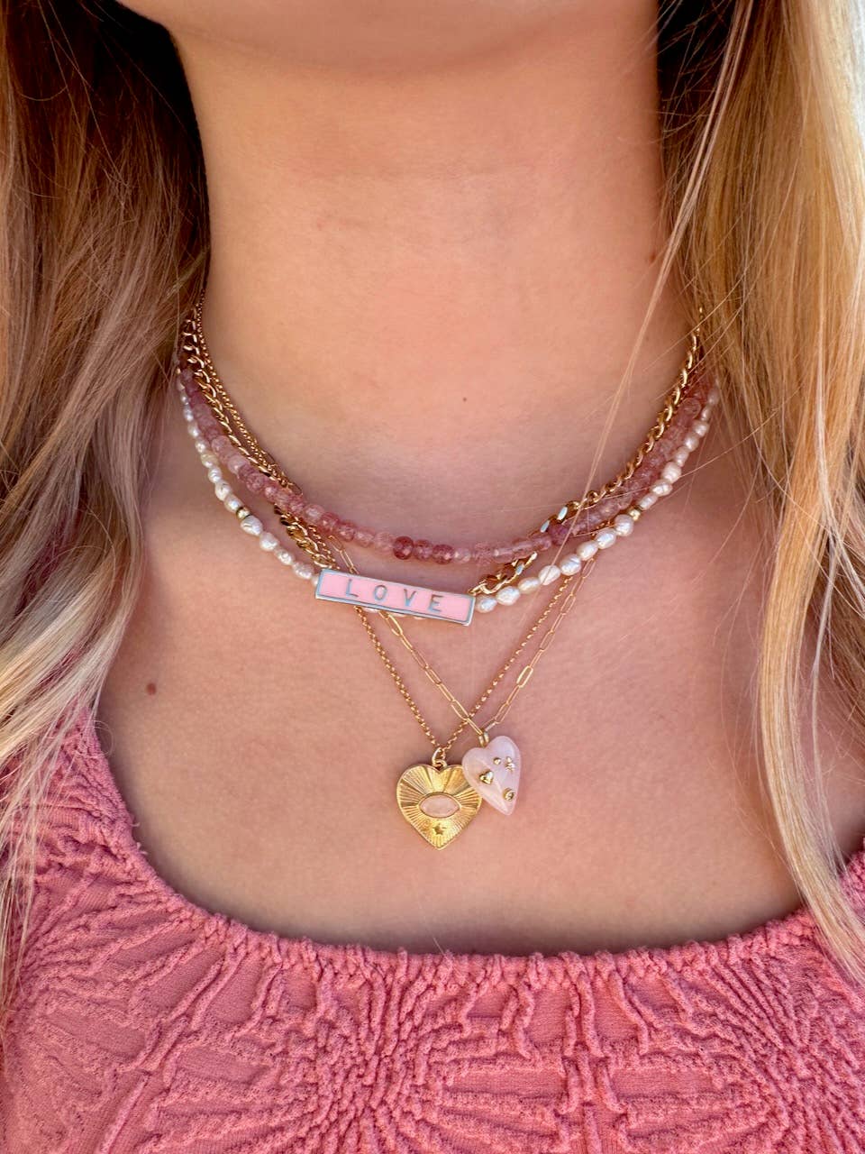 Juliet Heart and Gemstone Pendant Necklace