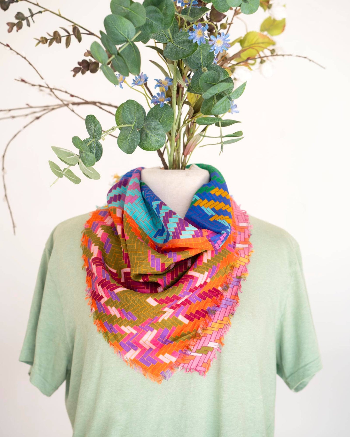Autumn on the Plains Tartan & Tweed - Silk Bandana Scarf