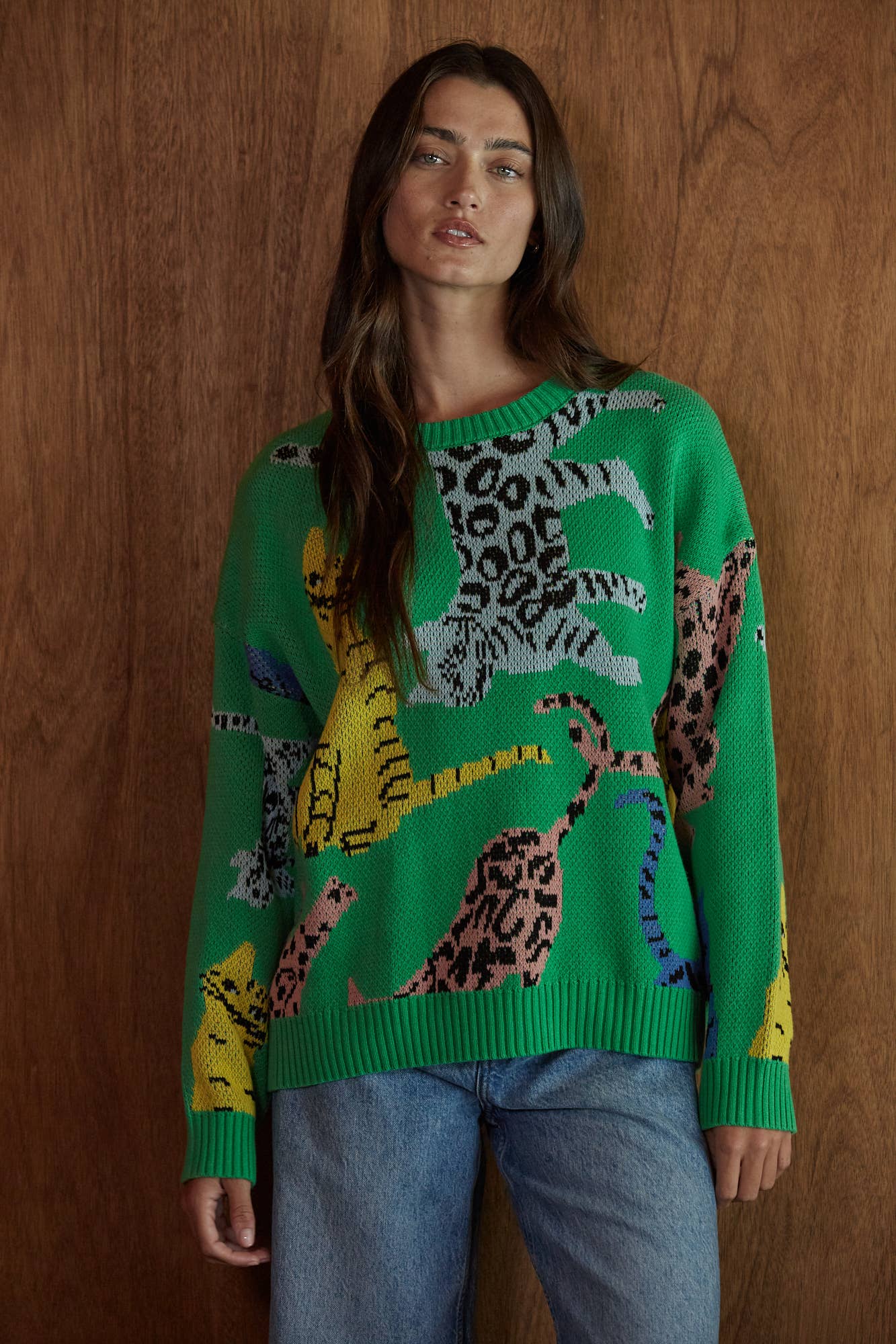 Allover Print Cat Sweater