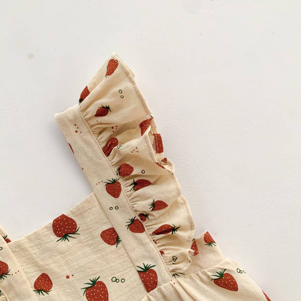 Strawberry Print Ruffle Romper
