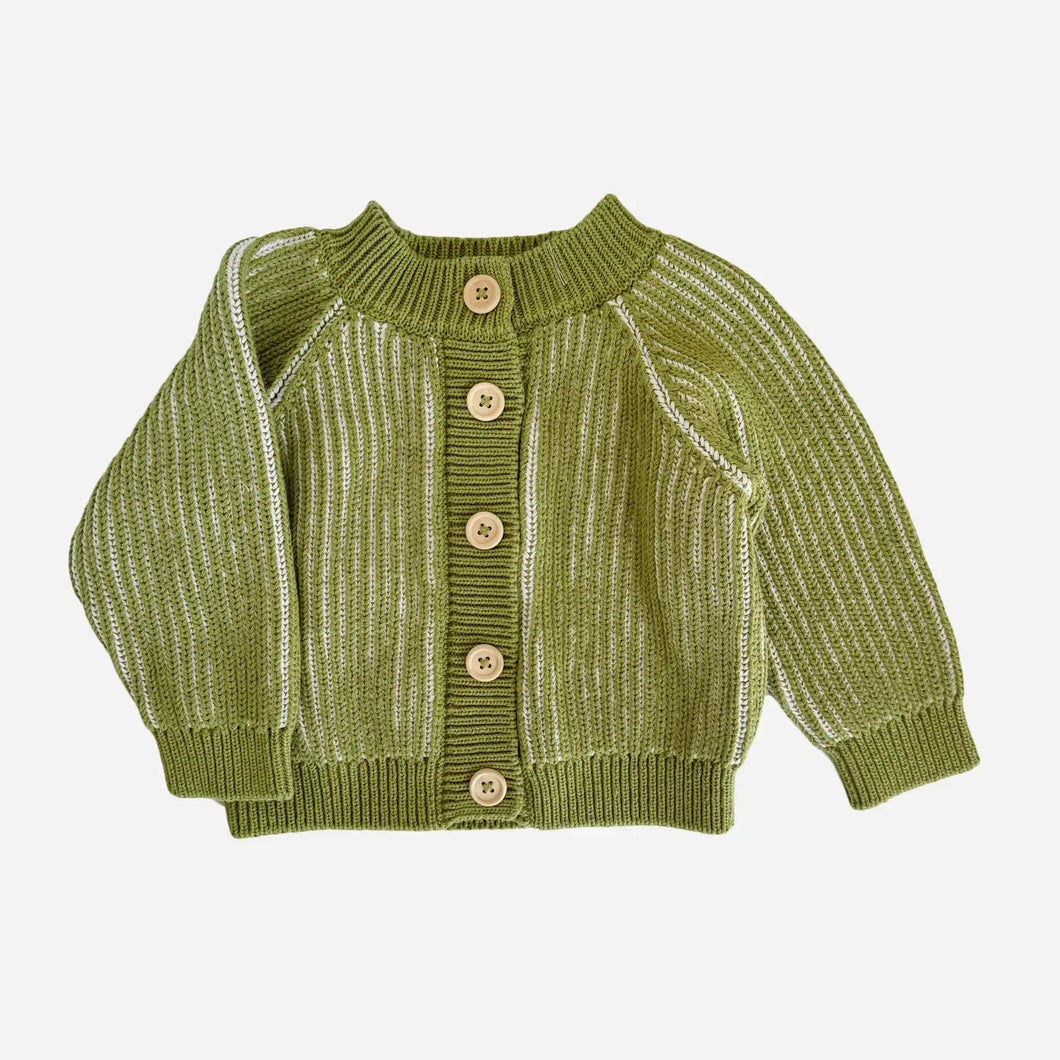 Cotton Brioche Cardigan - Green