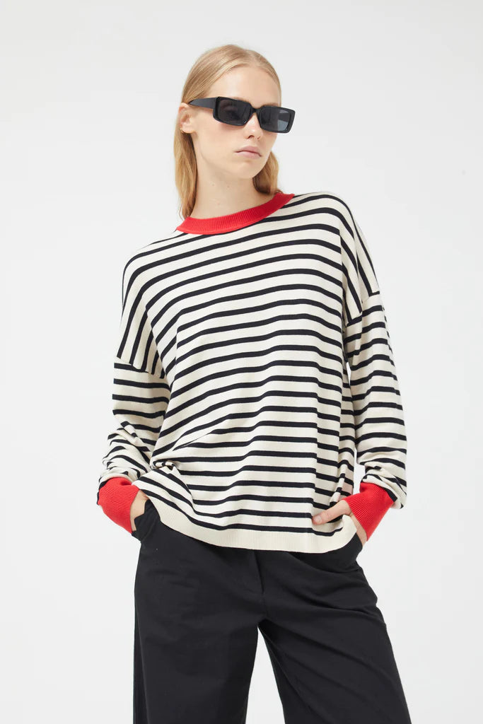 Oversized Black Striped Sweater