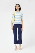 Load image into Gallery viewer, Striped Short Sleeve Sweater - Blue
