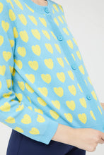 Load image into Gallery viewer, Heart Print Cardigan - Blue
