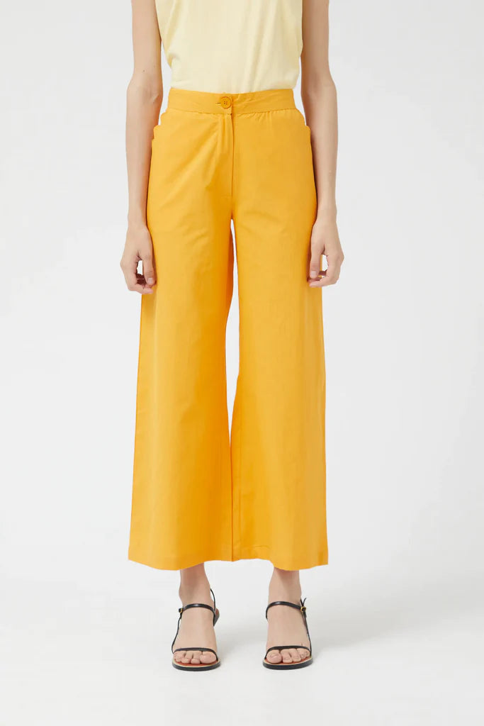 Yellow Straight Pants
