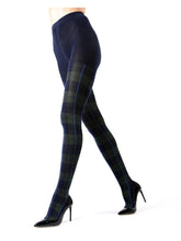 Load image into Gallery viewer, Memoi Glasgow Plaid Sweater Tights - Navy Blazer
