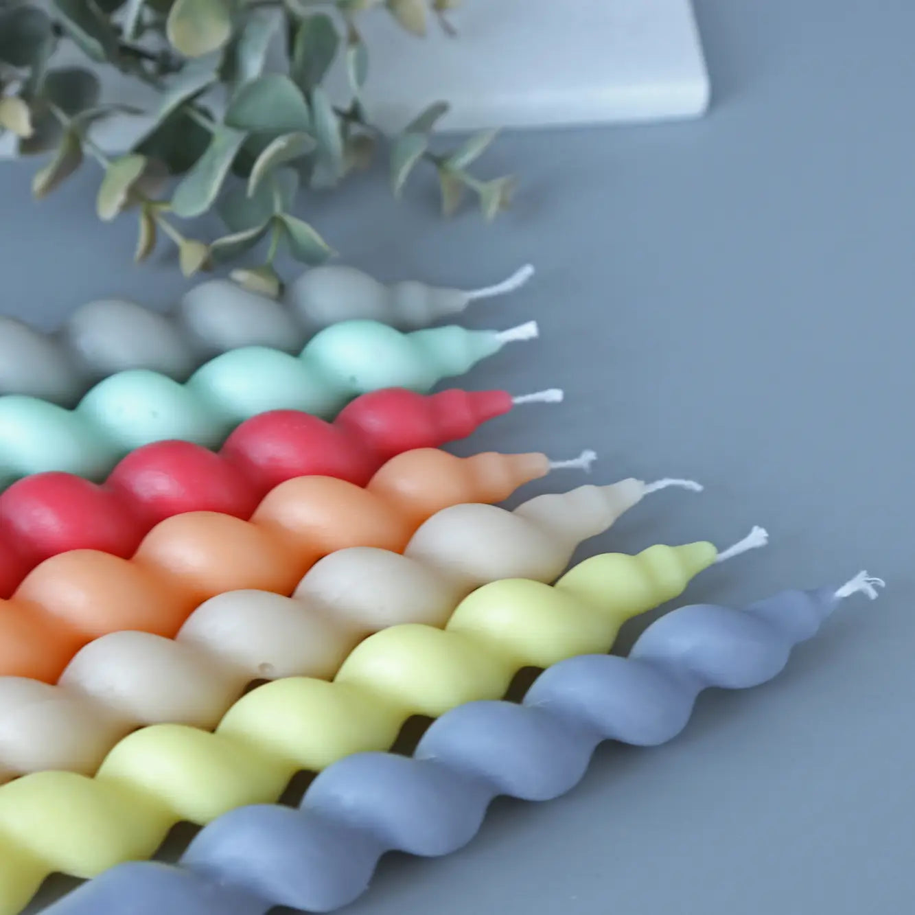 Twisted Taper Candles - Sea Green