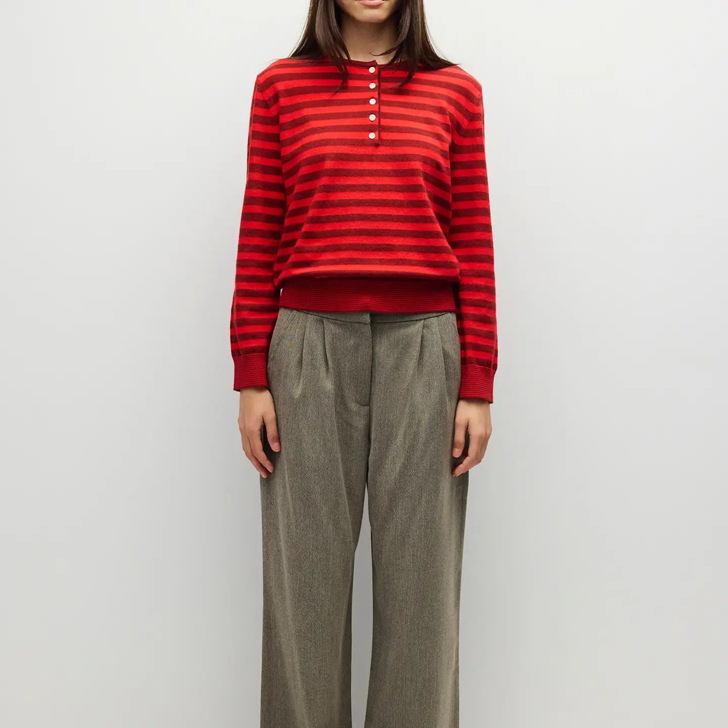 The Virginia Henley Sweater - Burgundy/Poppy