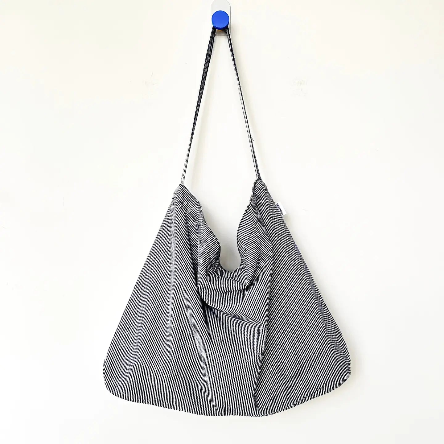 Happy Carry Canvas Tote Bag — Blue Stripe