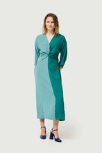 Load image into Gallery viewer, Color Block Long Dress - Green
