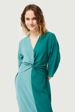 Load image into Gallery viewer, Color Block Long Dress - Green
