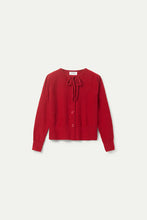 Load image into Gallery viewer, Bow Knit Cardigan - Red
