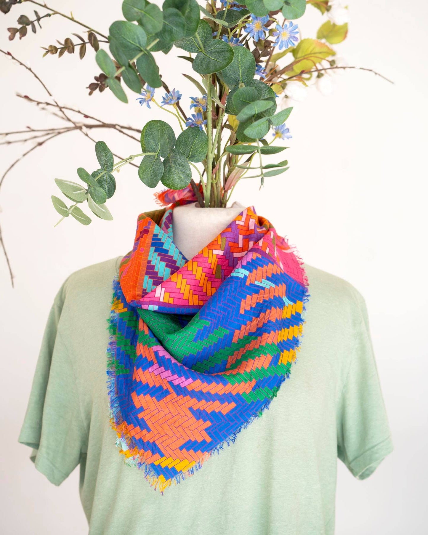 Autumn on the Plains Tartan & Tweed - Silk Bandana Scarf