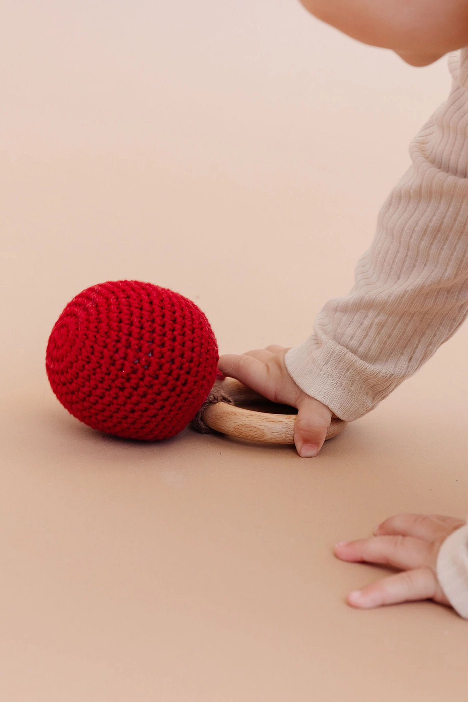 Teether Apple Cotton Crochet Rattle
