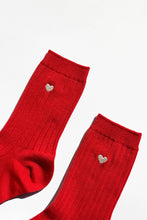 Load image into Gallery viewer, Embroidered Her Socks - Mercerized Combed Cotton Rib
