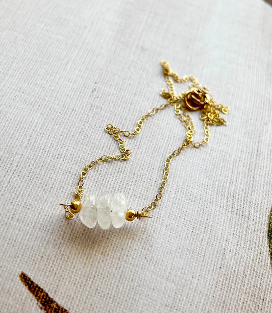 White Moonstone Pendant Necklace