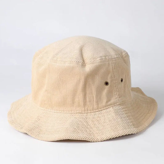 Foldable Vintage Corduroy Bucket Hat - Sand