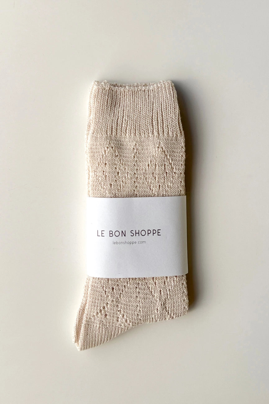 Modal Eyelet Socks - Oyster