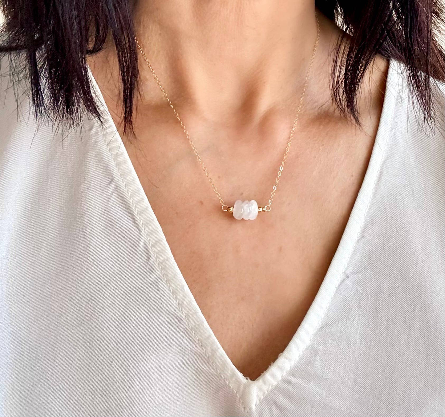 White Moonstone Pendant Necklace