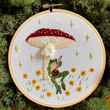 Load image into Gallery viewer, Toadstool Serenade Frog &amp; Mushroom Craft Diy Embroidery Kit
