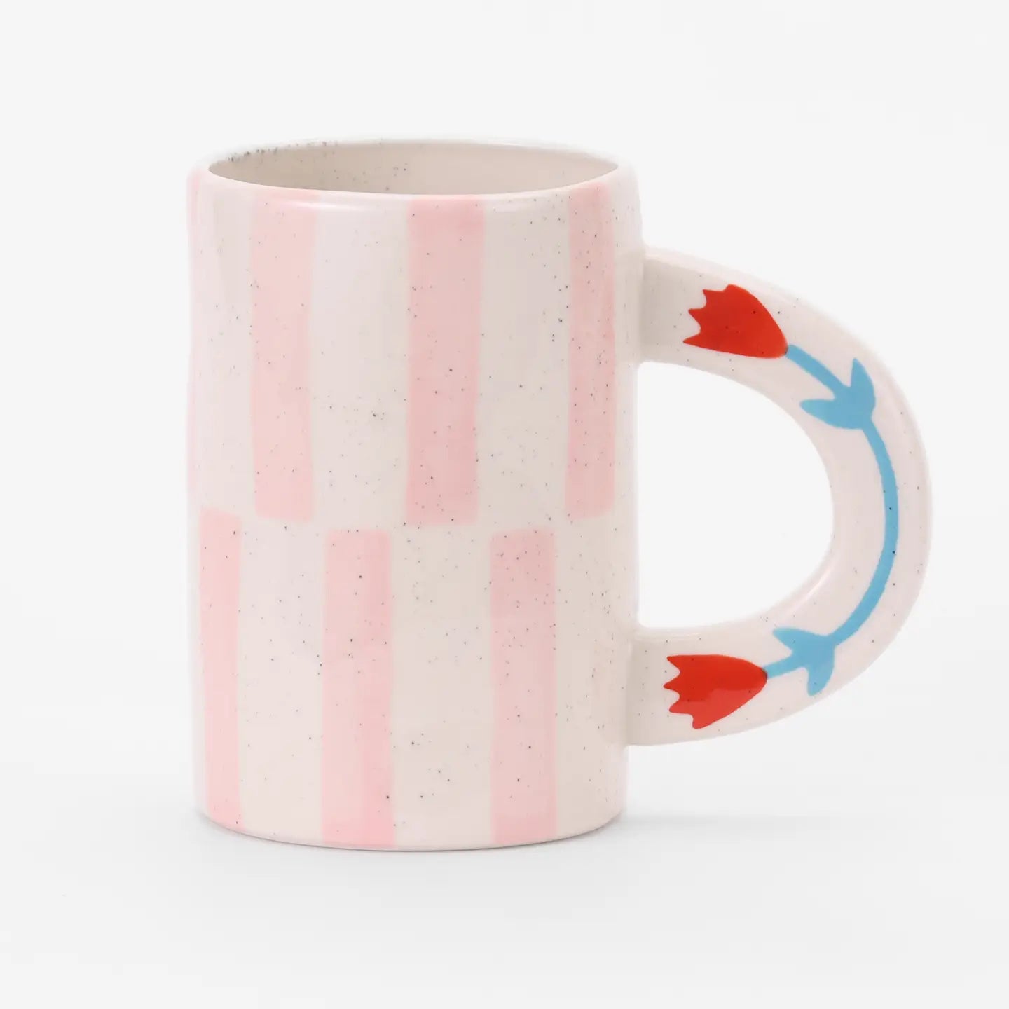 Ceramic Coffee Mug - Pink Stripe