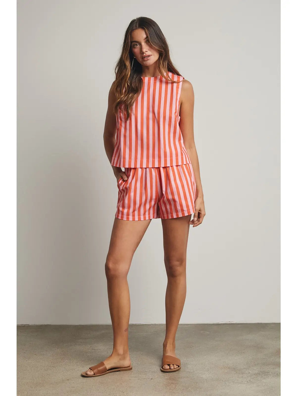 Striped Shorts - Punch/Coral